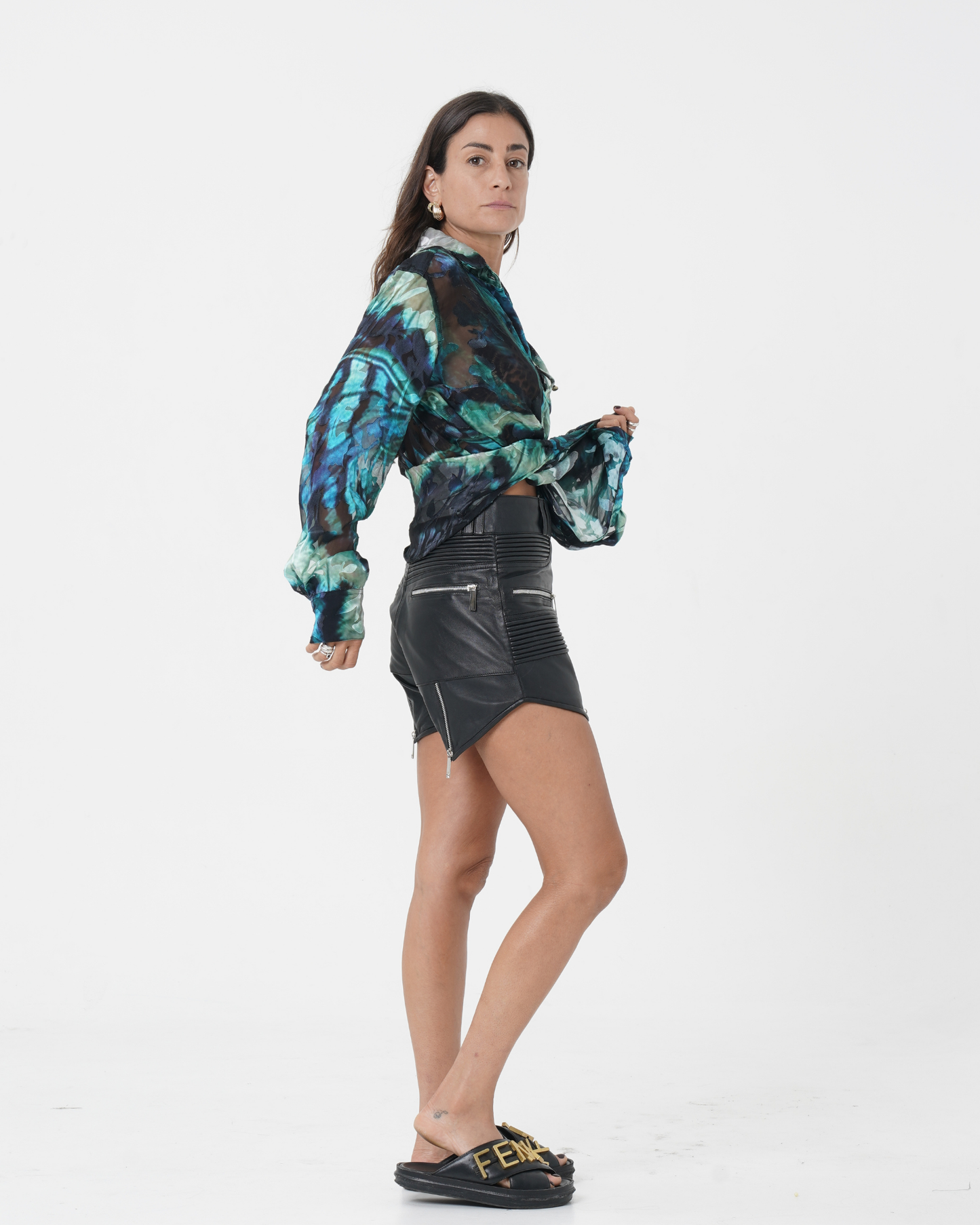 Burn Out Butterfly Silk Shirt