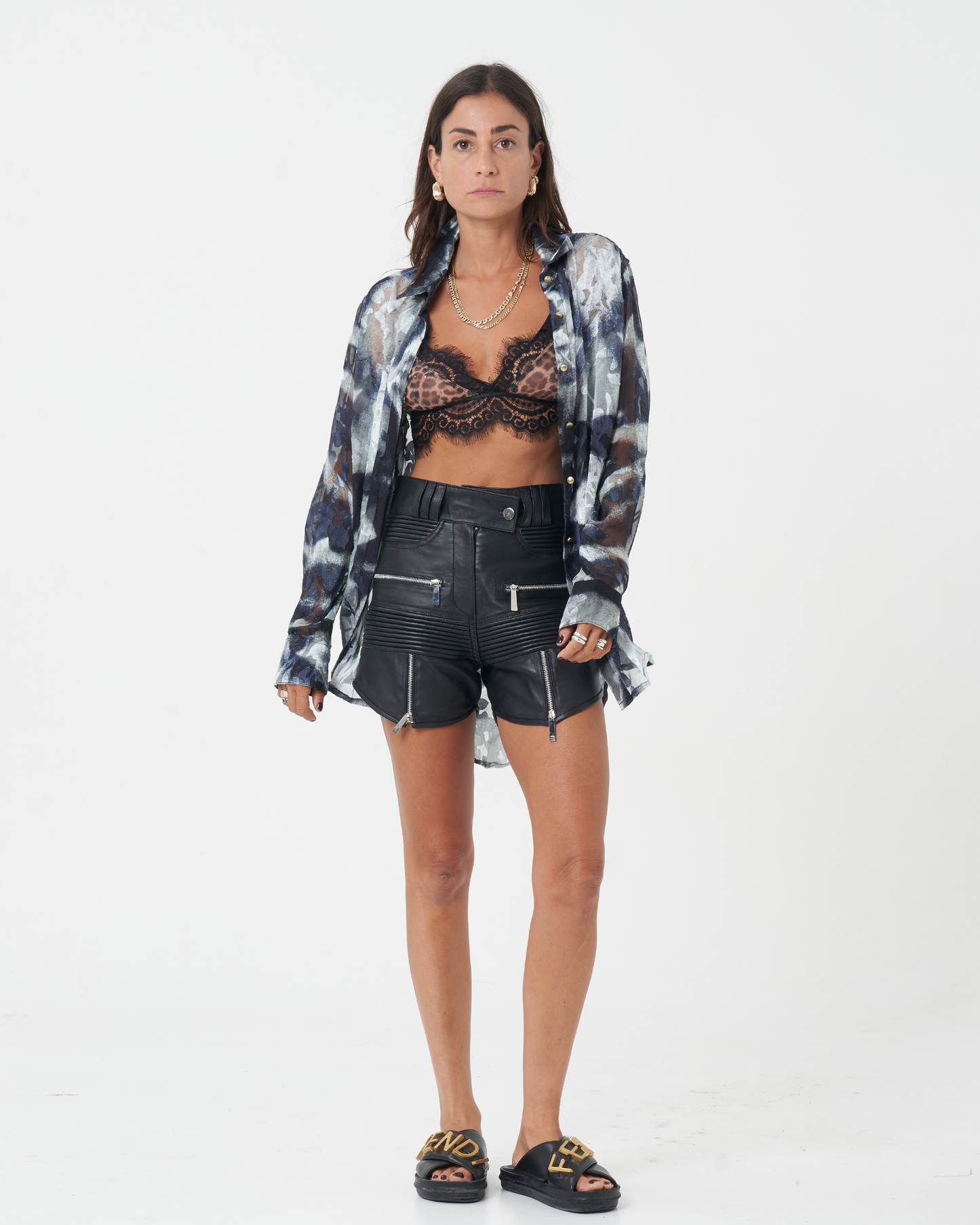 Moto Leather Shorts