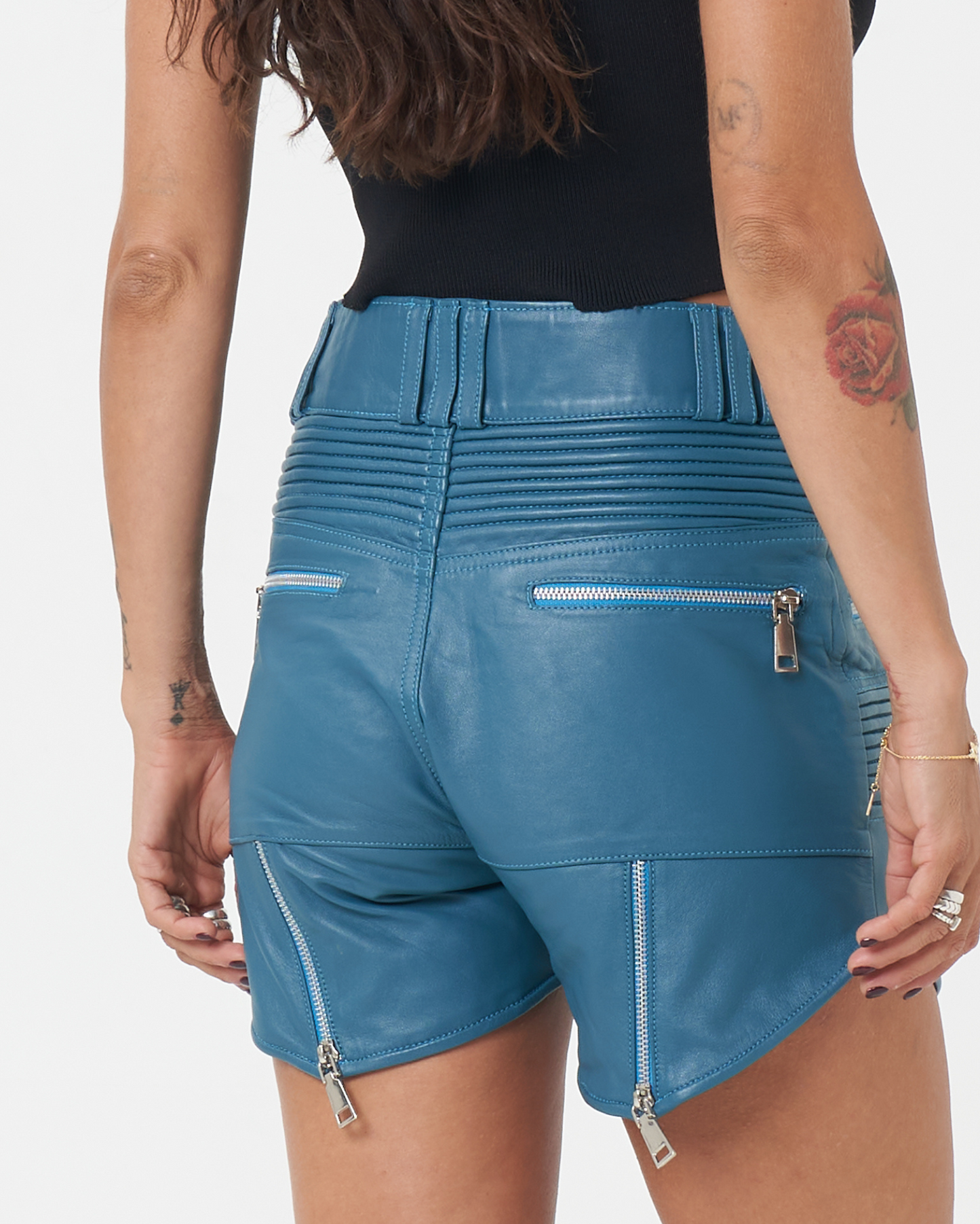 Moto Leather Shorts