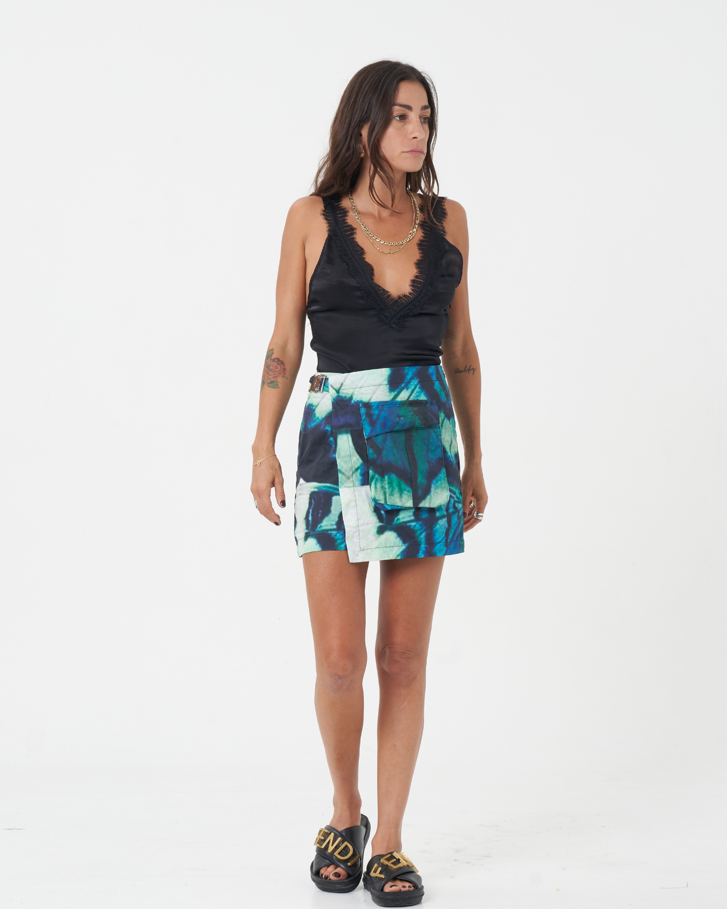 Butterfly Denim Skort