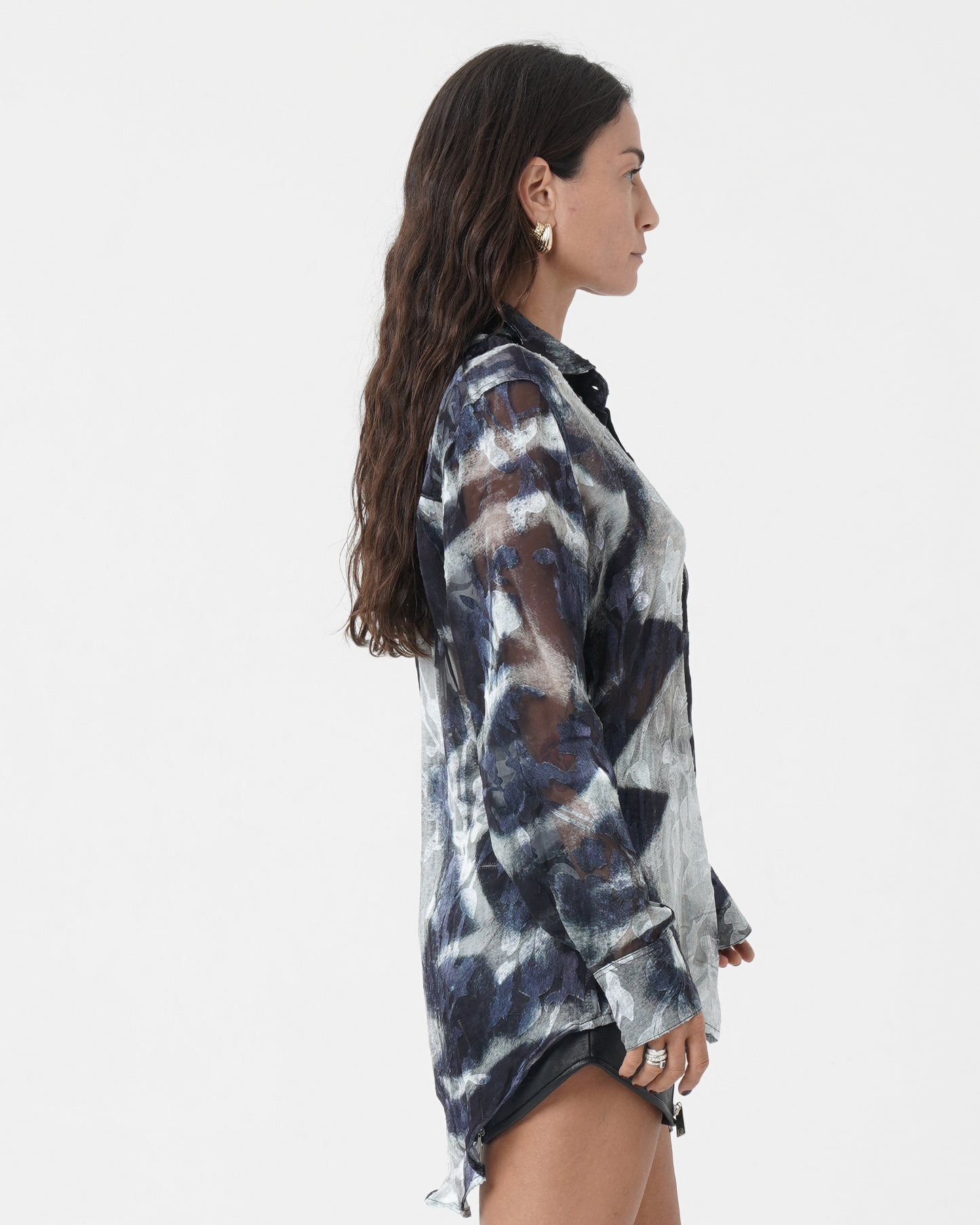 Burn Out Zebra Silk Shirt