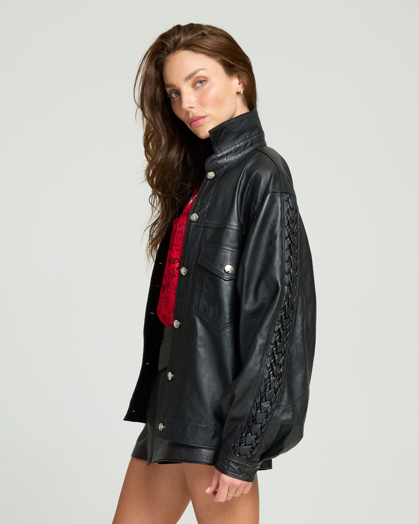 Smocking Leather Jacket