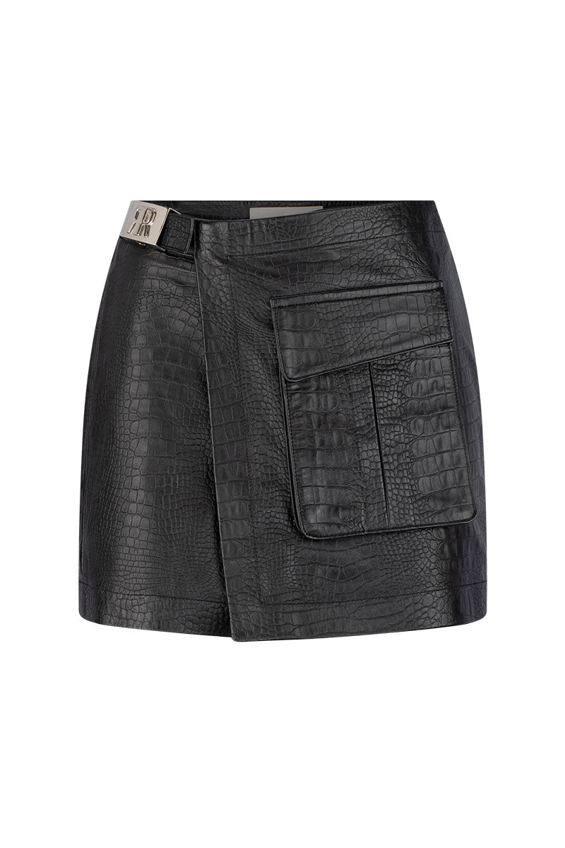 Croc Leather Skort