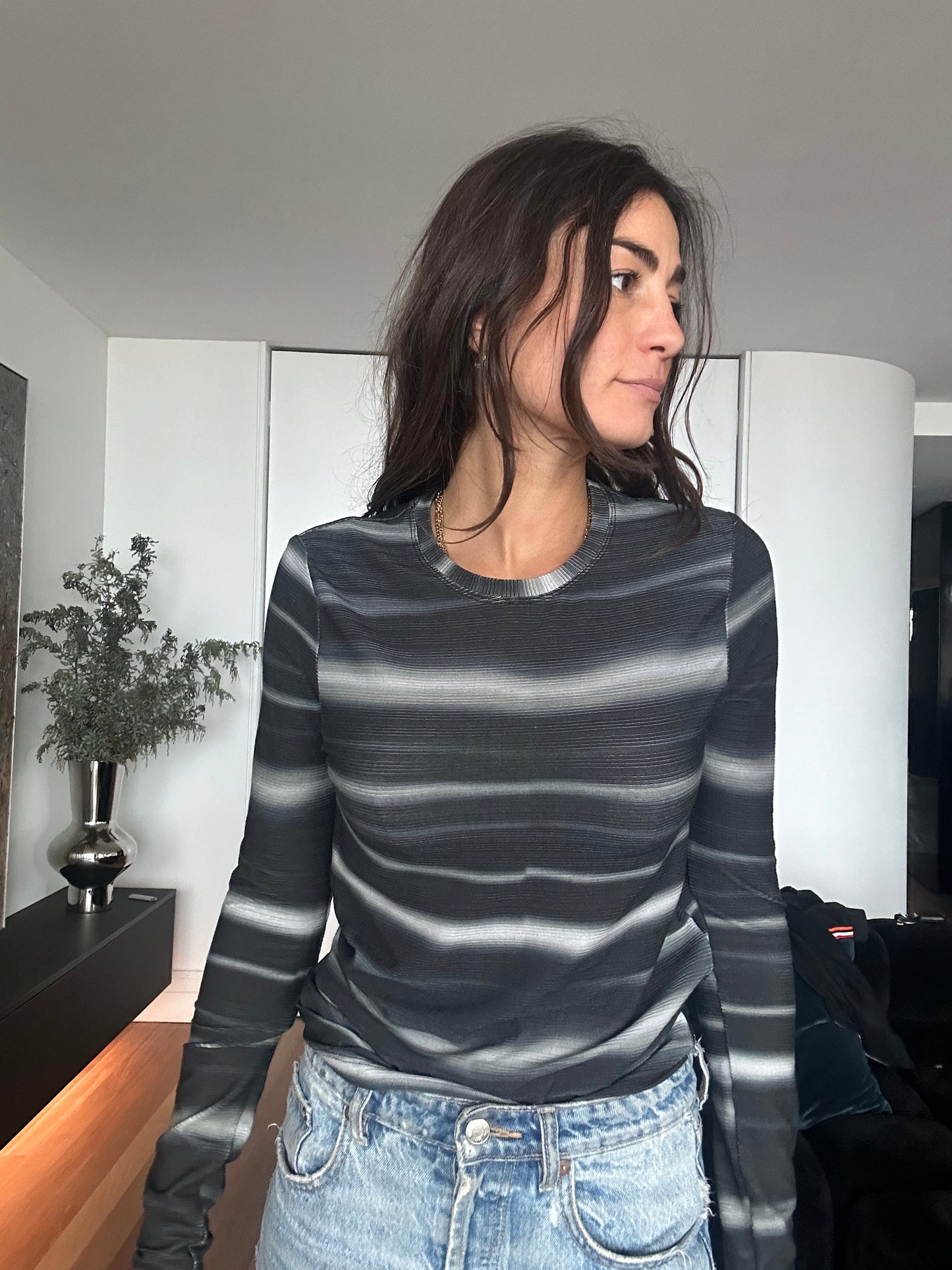 Zebra Ribbing Top