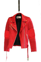 The Rafaela Leather Biker - RED