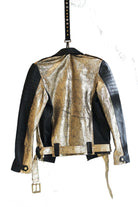 Rock Leather Biker - Black and Gold